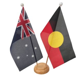 Aboriginal and Australia desk flags