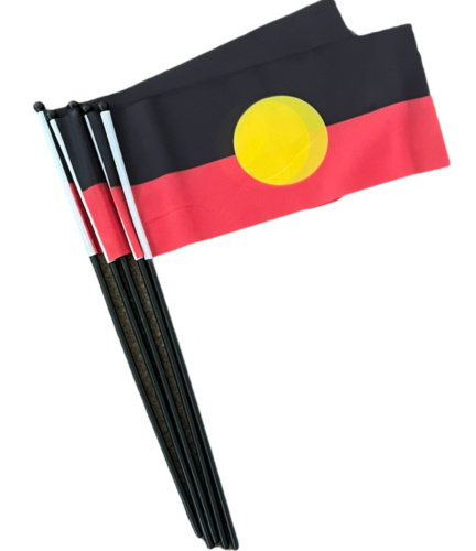 5 – Aboriginal flags hand waver flags. - Custom Flag Australia