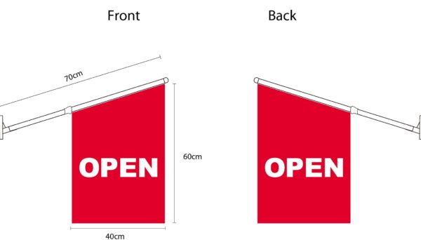 RED OPEN WALL FLAG