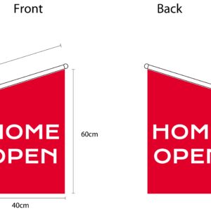 Red Home Open Wall Flag