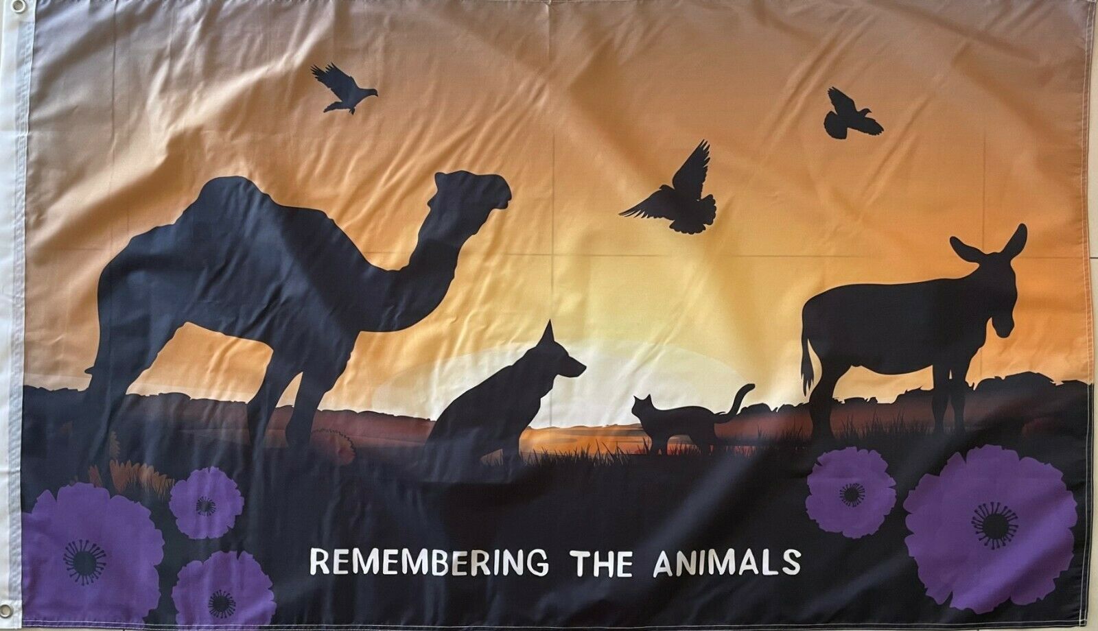 Remembering the Animals Purple Poppy Flag - Custom Flag Australia