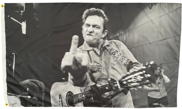 Johnny Cash Middle Finger flag