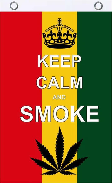 Keep calm and smoke weed flag