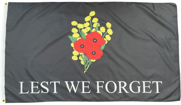 Wattle Poppy Lest We Forget Remembrance flag