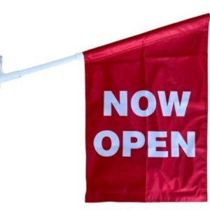 Red Now Open Wall flag