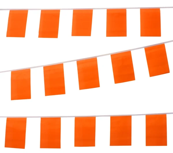 Plain Unprinted Orange Polyester Flag Bunting