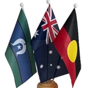 ABORIGINAL AUSTRALIA TSI 3 FLAGS DESK SET