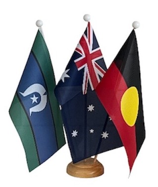 Australia Torres Strait Aboriginal Flags Desk Flags. Wooden Base and ...