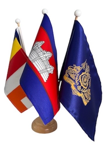 3 Cambodian desk flags