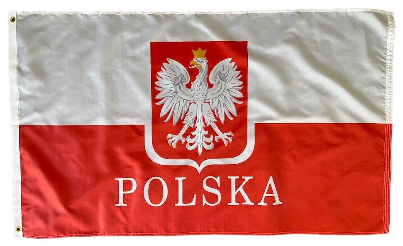 Polska Eagle Poland Flag 150 x 90cm - Custom Flag Australia