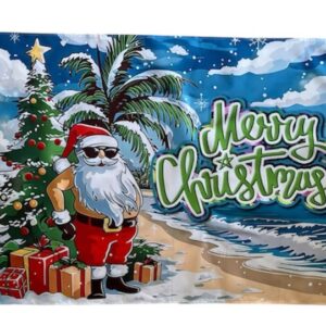 Merry Christmas Santa Beach Flag