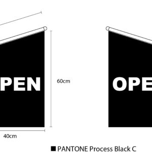 Black open wall flag