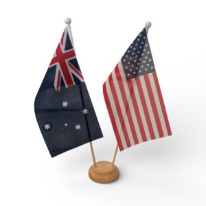 Australia USA 2 flag table 2 set
